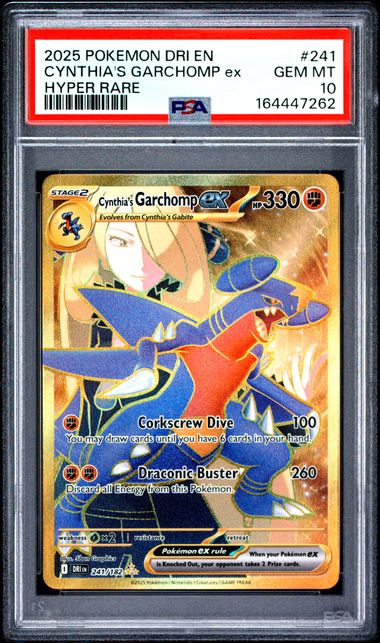 CYNTHIA'S GARCHOMP EX 241/182 PSA 10 POKEMON DESTINED RIVALS HYPER RARE