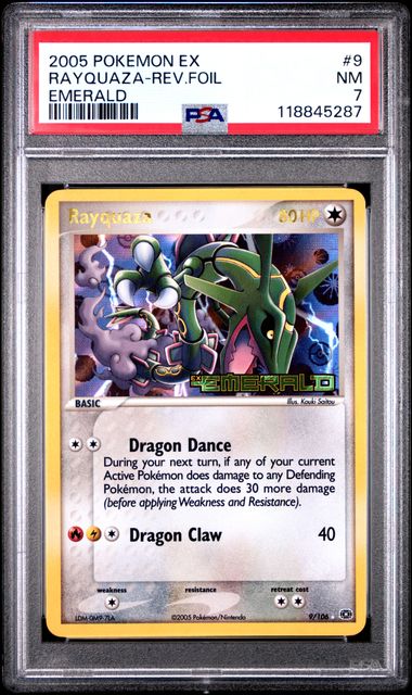 RAYQUAZA 9/106 PSA 7 POKEMON EX EMERALD REVERSE HOLO