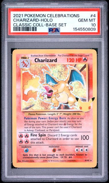 CHARIZARD 4/102 PSA 10 POKEMON CELEBRATIONS CLASSIC COLLECTION HOLO