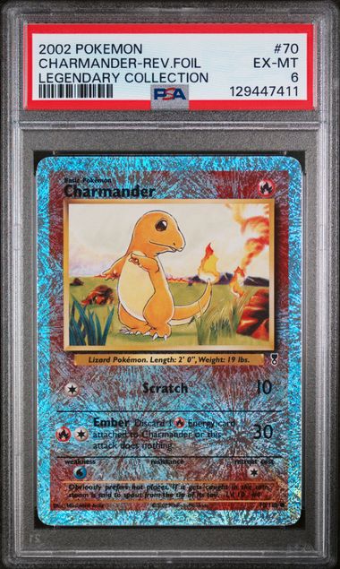CHARMANDER 70/110 PSA 6 POKEMON LEGENDARY COLLECTION REVERSE HOLO