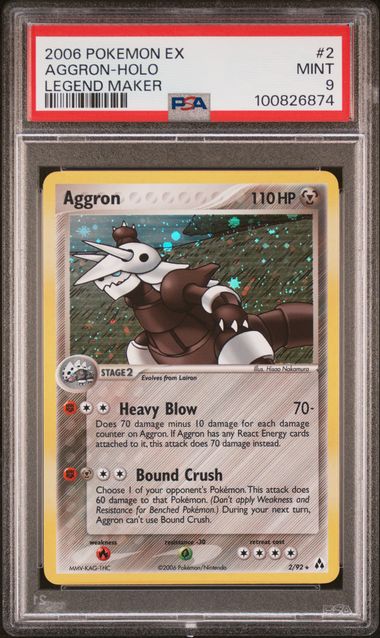 AGGRON 2/92 PSA 9 POKEMON EX LEGEND MAKER HOLO RARE