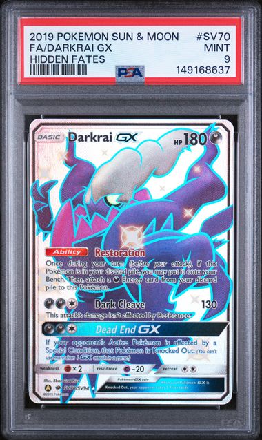DARKRAI GX SV70/SV94 PSA 9 POKEMON SUN & MOON HIDDEN FATES SHINY VAULT