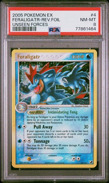 FERALIGATR 4/115 PSA 8 POKEMON EX UNSEEN FORCES REVERSE HOLO