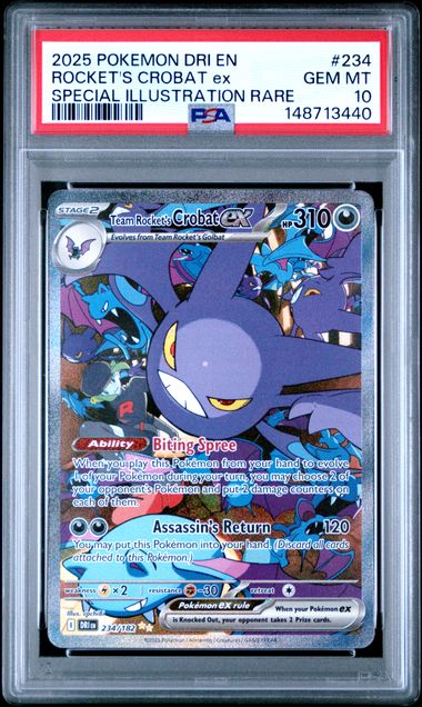 TEAM ROCKET'S CROBAT EX 234/182 PSA 10 POKEMON DESTINED RIVALS SPECIAL ILLUSTRATION RARE