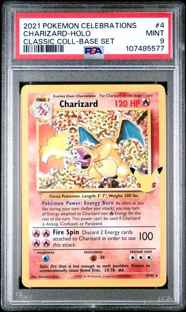 CHARIZARD 4/102 PSA 9 POKEMON CELEBRATIONS CLASSIC COLLECTION HOLO RARE