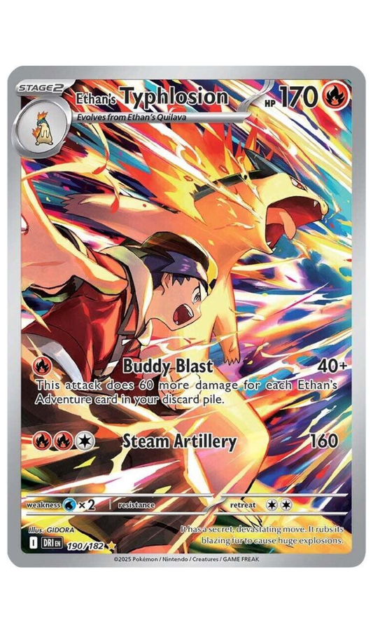 ETHAN'S TYPHLOSION 190/182 POKEMON DESTINED RIVALS ILLUSTRATION RARE - NM