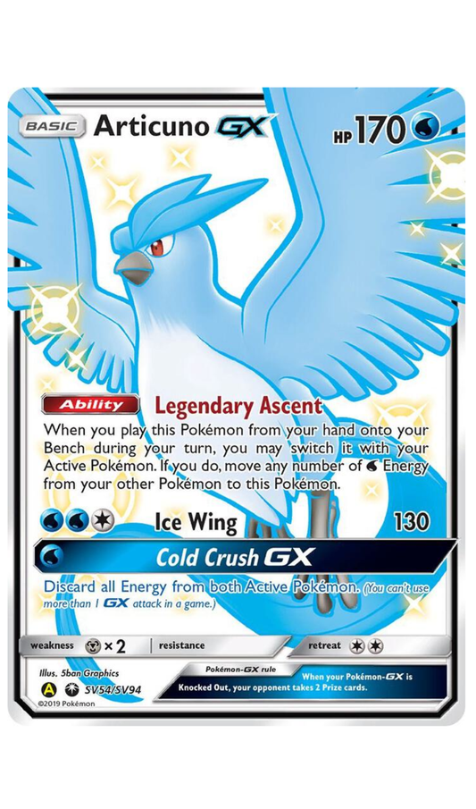 ARTICUNO GX SV54/SV94 POKEMON HIDDEN FATES SHINY VAULT - NM