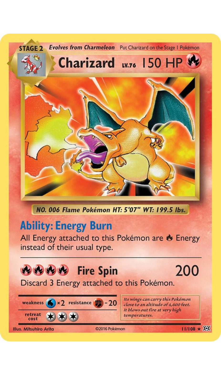 CHARIZARD 11/108 XY EVOLUTIONS HOLO RARE
