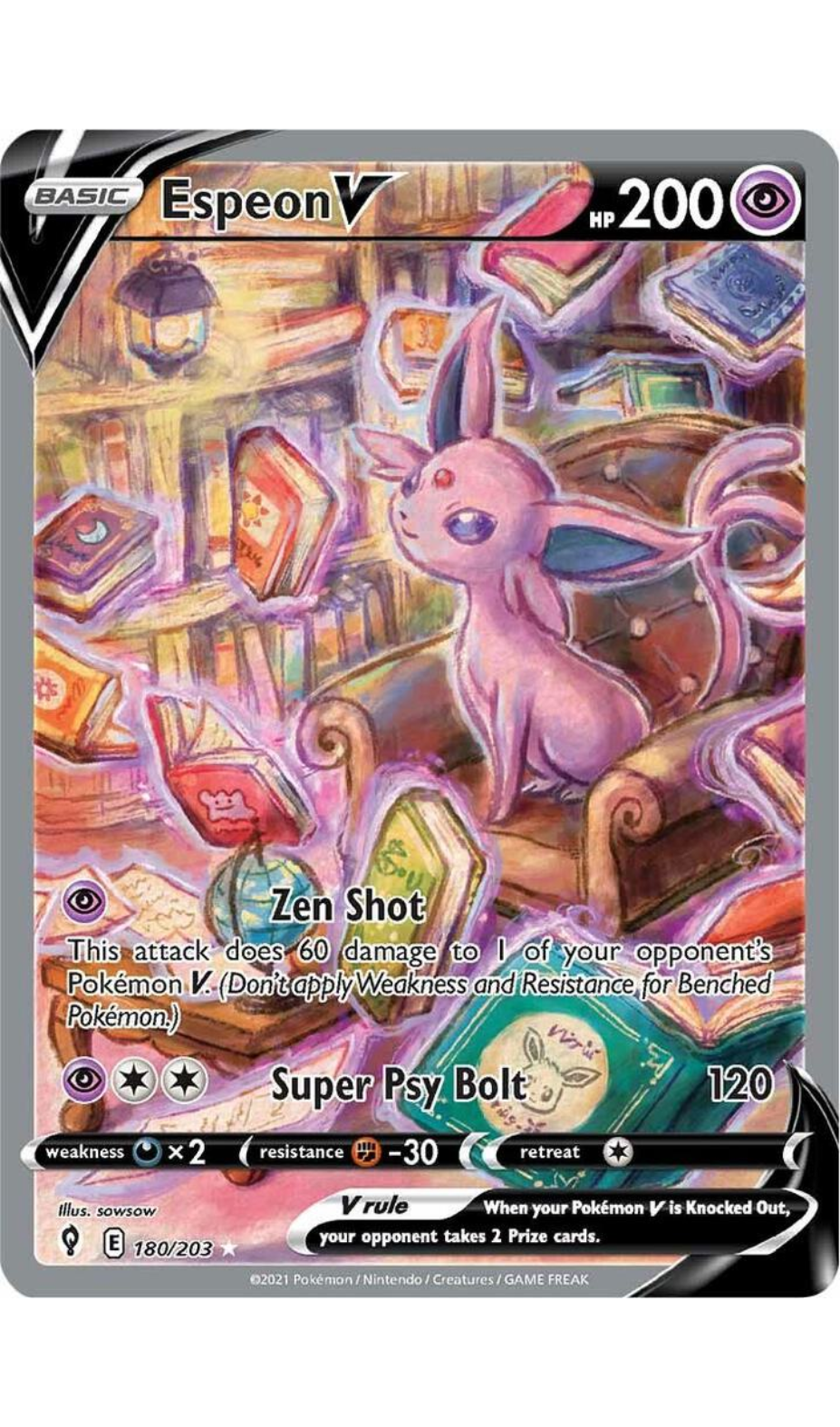 ESPEON V 180/203 POKEMON EVOLVING SKIES ALTERNATE ART