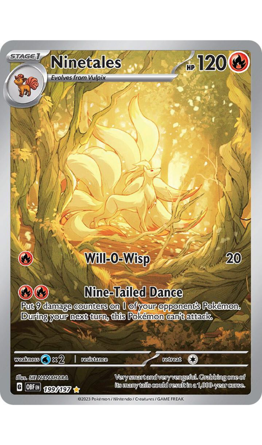 NINETALES 199/197 OBSIDIAN FLAMES ILLUSTRATION RARE