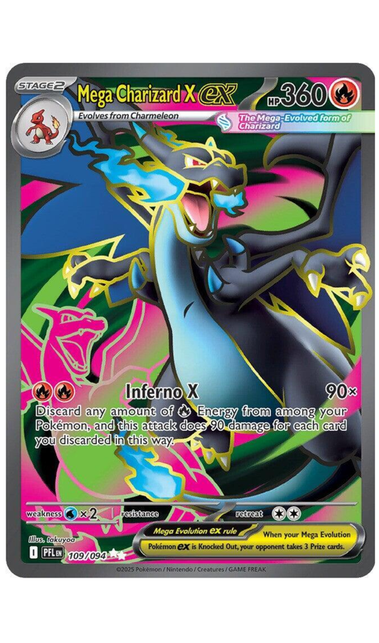 MEGA CHARIZARD X EX 109/094 POKEMON PHANTASMAL FLAMES SECRET RARE