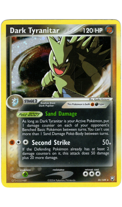 DARK TYRANITAR 20/109 POKEMON EX TEAM ROCKET RETURNS HOLO RARE - LP