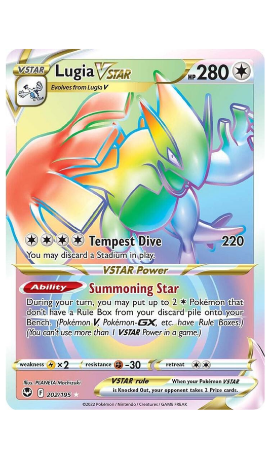 LUGIA VSTAR 202/195 POKEMON SILVER TEMPEST SECRET RARE - NM