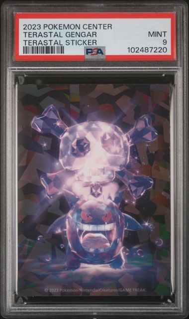 TERASTAL GENGAR PSA 9 POKEMON CENTER TERASTAL STICKER