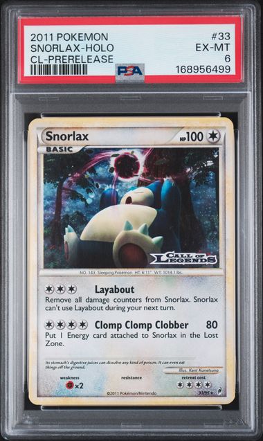 SNORLAX 33/95 PSA 6 POKEMON CALL OF LEGENDS PRERELEASE HOLO