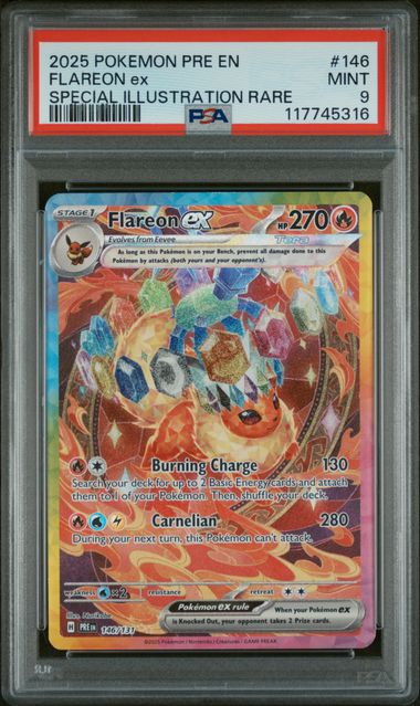 FLAREON EX 146/131 PSA 9 POKEMON PRISMATIC EVOLUTION SPECIAL ILLUSTRATION RARE