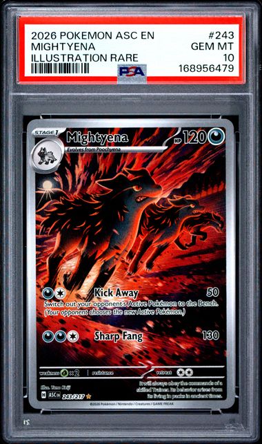 MIGHTYENA 243/217 PSA 10 POKEMON ASCENDED HEROES ILLUSTRATION RARE