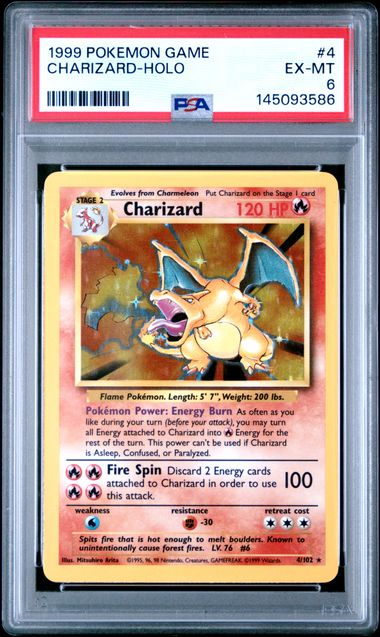CHARIZARD 4/102 PSA 6 POKEMON BASE SET HOLO RARE