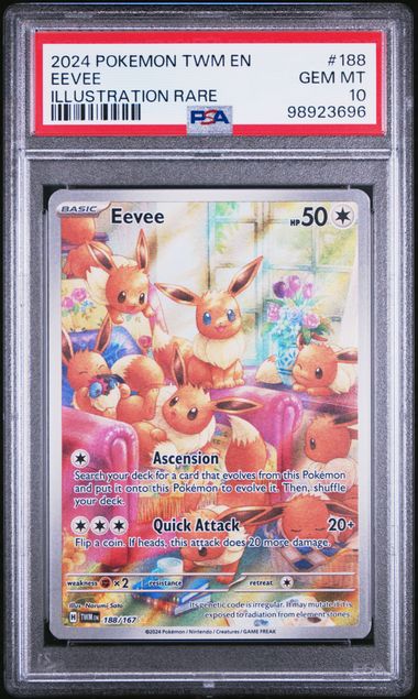 EEVEE 188/167 PSA 10 POKEMON TWILIGHT MASQUERADE ILLUSTRATION RARE