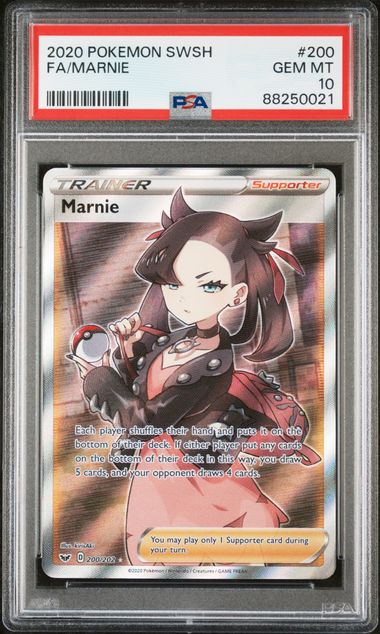 MARNIE 200/202 PSA 10 POKEMON SWORD & SHIELD BASE SET FULL ART
