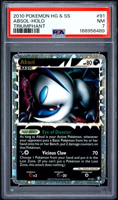 ABSOL 91/102 PSA 7 POKEMON HG&SS TRIUMPHANT PRIMI HOLO