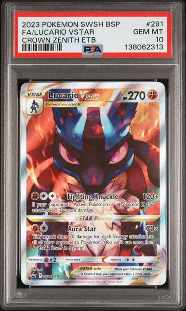 LUCARIO VSTAR SWSH291 PSA 10 POKEMON CROWN ZENITH ETB PROMO