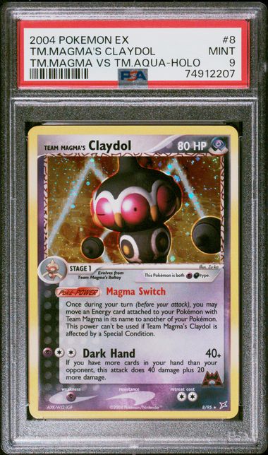TEAM MAGMA'S CLAYDOL 8/95 PSA 9 POKEMON EX TEAM MAGMA VS TEAM AQUA HOLO RARE