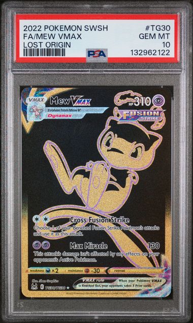 MEW VMAX TG30/TG30 PSA 10 POKEMON LOST ORIGIN TRAINER GALLERY