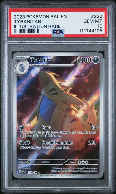 TYRANITAR 222/193 PSA 10 POKEMON PALDEA EVOLVED ILLUSTRATION RARE