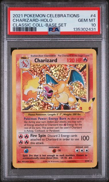 CHARIZARD 4/102 PSA 10 POKEMON CELEBRATIONS CLASSIC COLLECTION HOLO RARE