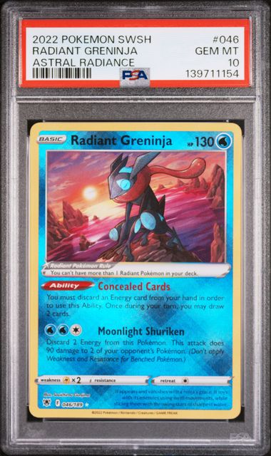 RADIANT GRENINJA 046/189 PSA 10 POKEMON ASTRAL RADIANCE