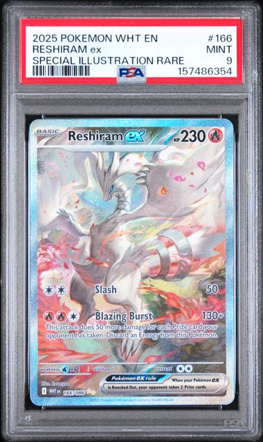 RESHIRAM EX 166/086 PSA 9 POKEMON WHITE FLARE SPECIAL ILLUSTRATION RARE