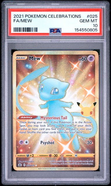 MEW 025/025 PSA 10 POKEMON CELEBRATIONS HYPER RARE