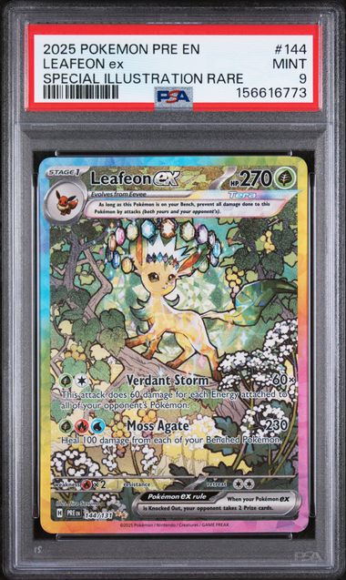 LEAFEON EX 144/131 PSA 9 POKEMON PRISMATIC EVOLUTION SPECIAL ILLUSTRATION RARE