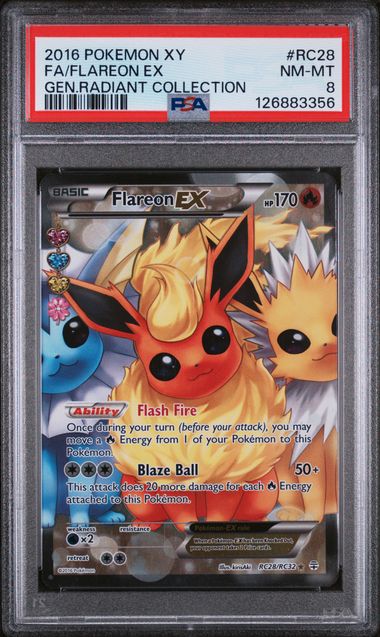 FLAREON EX RC28/RC32 PSA 8 POKEMON GENERATIONS RADIANT COLLECTION