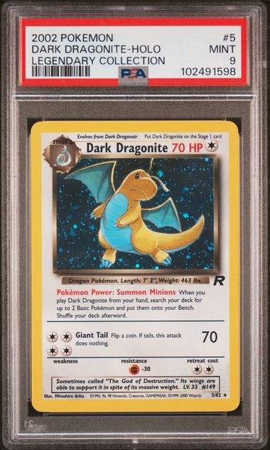 DARK DRAGONITE 5/82 PSA 9 POKEMON TEAM ROCKET HOLO RARE (PSA MISLABEL)