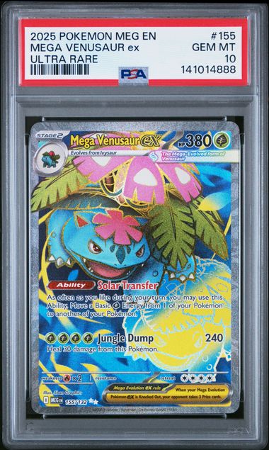 MEGA VENUSAUR EX 155/132 PSA 10 POKEMON MEGA EVOLUTION ULTRA RARE