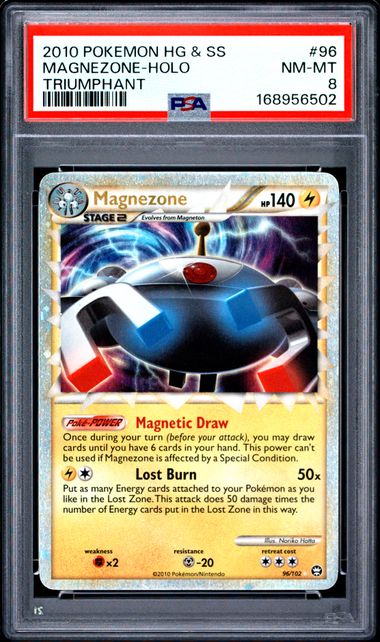 MAGNEZONE 96/102 PSA 8 POKEMON HG&SS PRIME HOLO