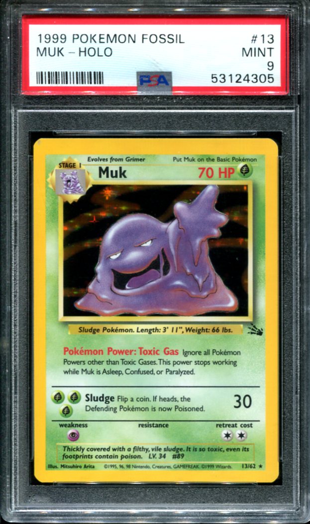 MUK 13/62 PSA 9 POKEMON FOSSIL HOLO RARE UNLIMITED