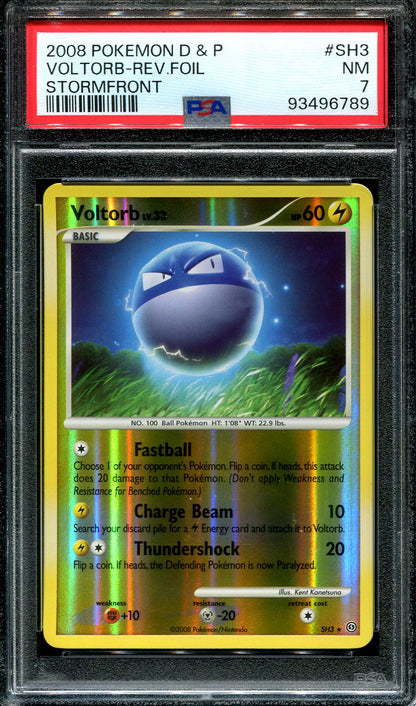 VOLTORB SH3 POKEMON PSA 7 STORMFRONT REVERSE HOLO