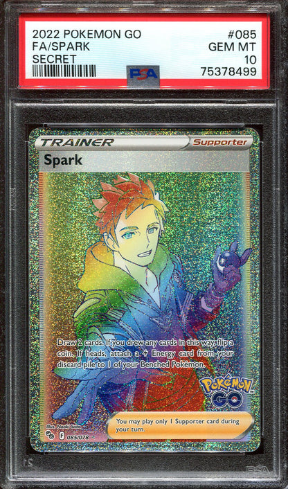 SPARK 085/078 POKEMON PSA 10 POKEMON GO SECRET RARE