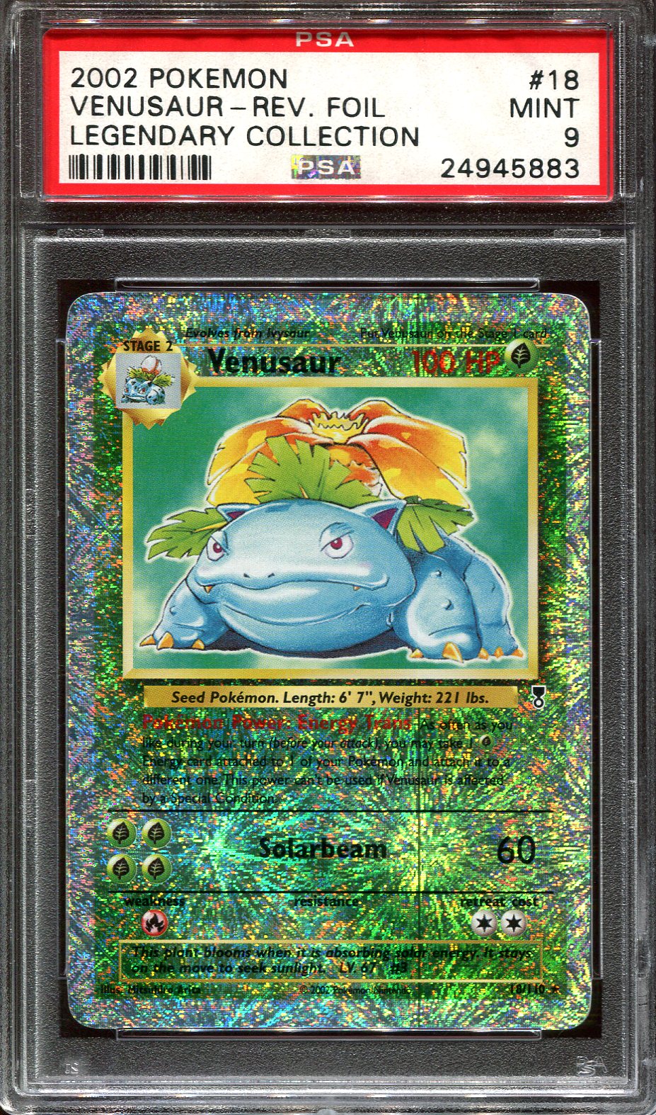 VENUSAUR 18/110 POKEMON PSA 9 LEGENDARY COLLECTION REVERSE HOLO