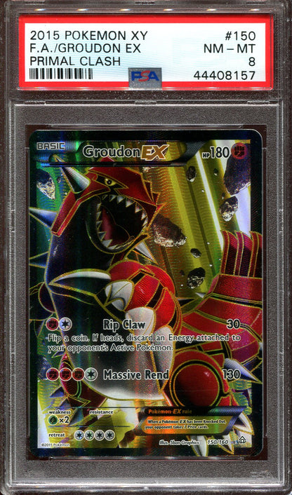 GROUDON EX 150/160 POKEMON PSA 8 PRIMAL CLASH FULL ART