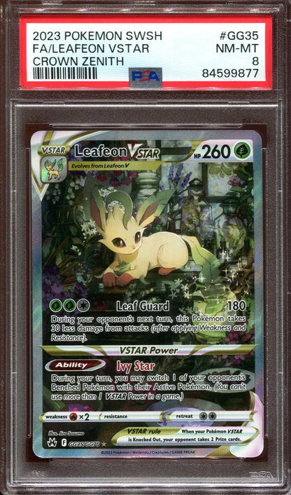 LEAFEON VSTAR GG35/GG70 POKEMON PSA 8 CROWN ZENITH