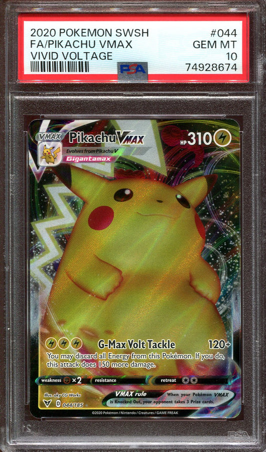 PIKACHU VMAX 044/185 POKEMON PSA 10 VIVID VOLTAGE