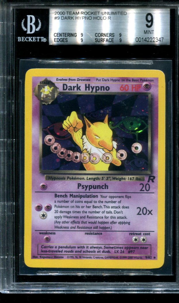 DARK HYPNO 9/82 BGS 9 POKEMON TEAM ROCKET HOLO RARE