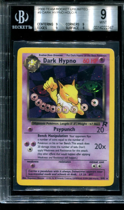 DARK HYPNO 9/82 BGS 9 POKEMON TEAM ROCKET HOLO RARE