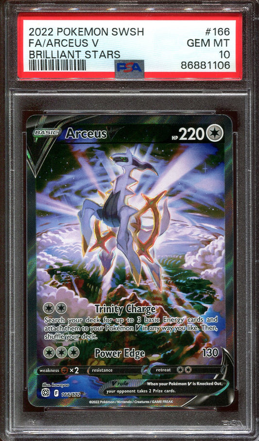 ARCEUS V 166/172 POKEMON PSA 10 BRILLIANT STARS ALTERNATE ART