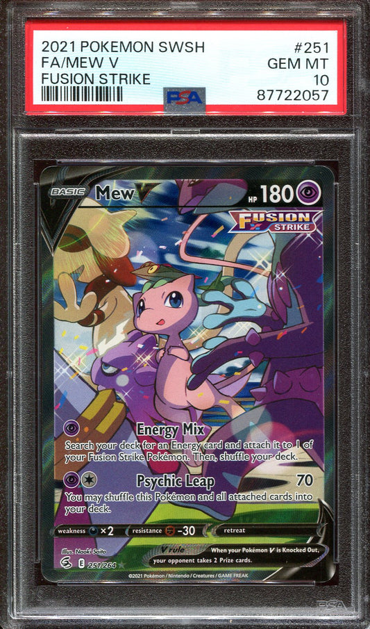 MEW V 251/264 POKEMON PSA 10 FUSION STRIKE ALTERNATE ART