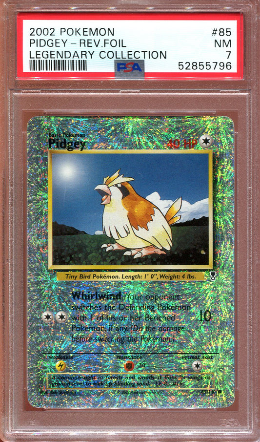 PIDGEY 85/110 POKEMON PSA 7 LEGENDARY COLLECTION REVERSE HOLO